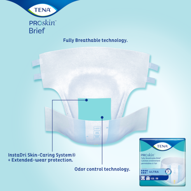unisex adult incontinence brief tena ultra medium disposable heavy absorbency packaging type case