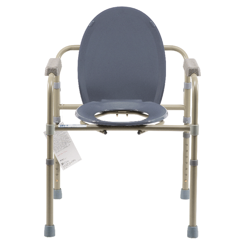 dynarex elongated folding bedside commode bulk packed