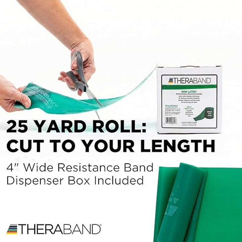 Exercise Resistance Band TheraBand Green 4 Inch X 25 Yard Heavy Resistance, Packaging Type- Each