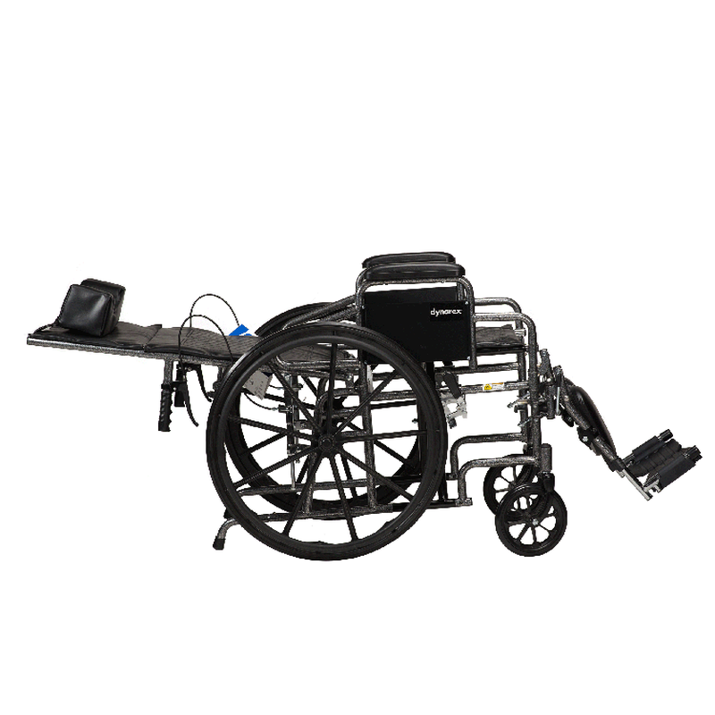 dynaride reclining wheelchair 18 x 16 w detach desk arm