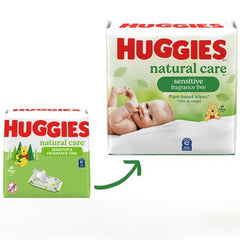 baby wipe huggies natural care soft pack unscented 32 count packaging type case