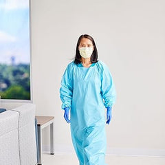 protective procedure gown cardinal health one size fits most blue nonsterile not rated disposable packaging type case