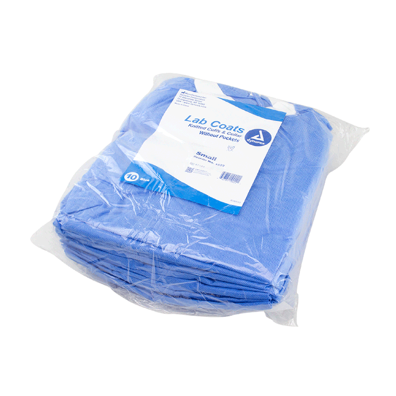 dynarex disposable lab coats without pockets