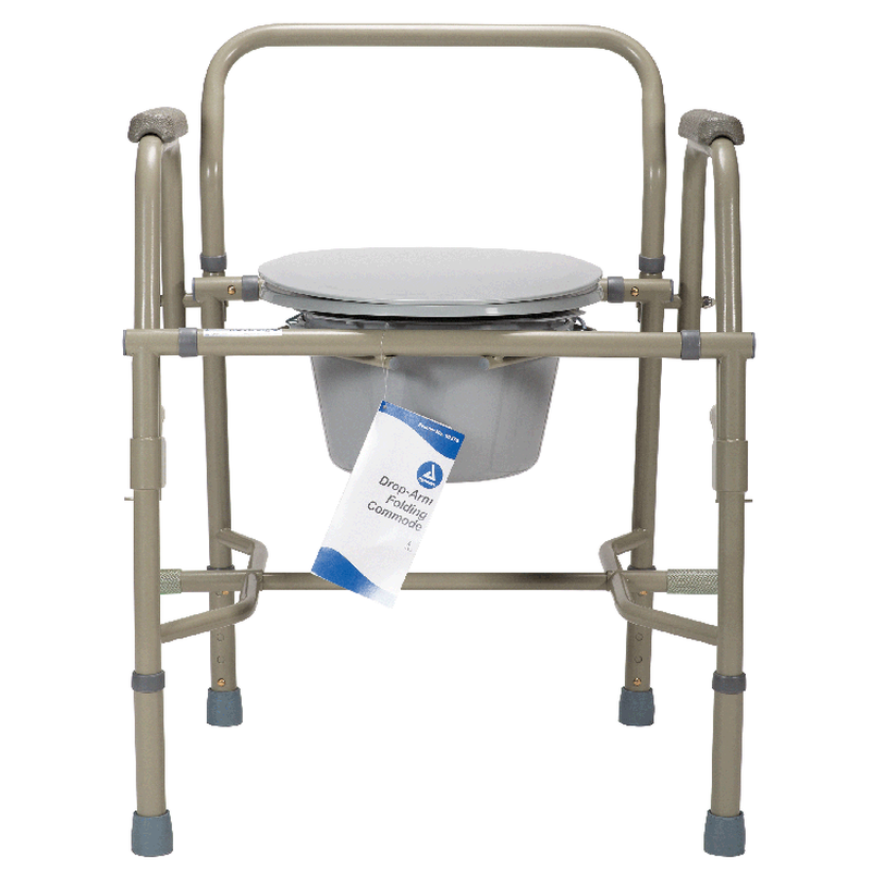 dynarex drop arm folding commode