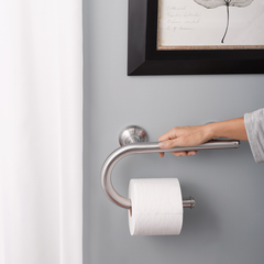 integrated grab bar w toilet paper holder chrome moen