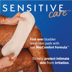 bladder control pad tena sensitive care 9 inch length light absorbency dry fast core one size fits most packaging type case