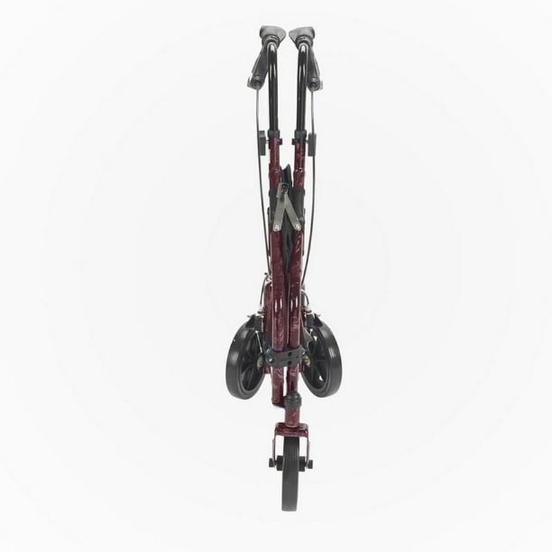 Drive Medical Aluminium Rollator For Seniors and Elders, Wheel size 8inches With Height Adjustable,  Weight Capacity 300lbs Flame Red Color , Foldable, 11048B