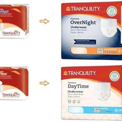 unisex adult absorbent underwear tranquility premium overnight pull on with tear away seams 2x large disposable heavy absorbency packaging type case