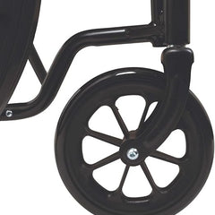Probasics K2 Wheelchair with flip back removable padded armrests and Elevating Leg rest ,8" x 1" Front 24" Back Wheels ,300 lbs Weight Capacity ,16" x 16" ,WC21616DE