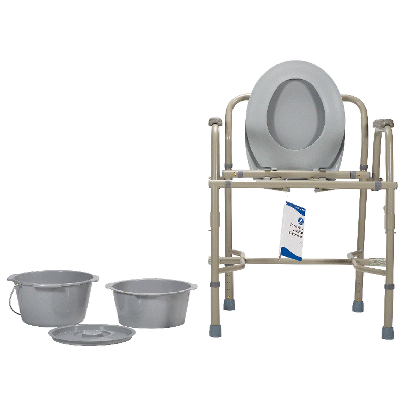 dynarex drop arm folding commode