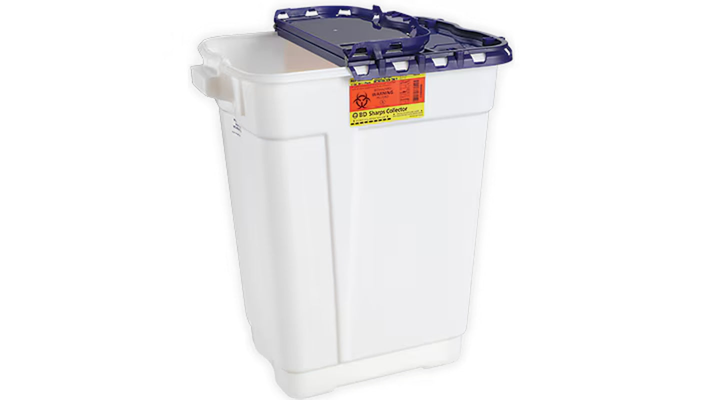 Pharmaceutical Waste Container Recykleen White Base 16.6 H X 10.7 W X 6 D Inch Horizontal Entry 3 Gallon