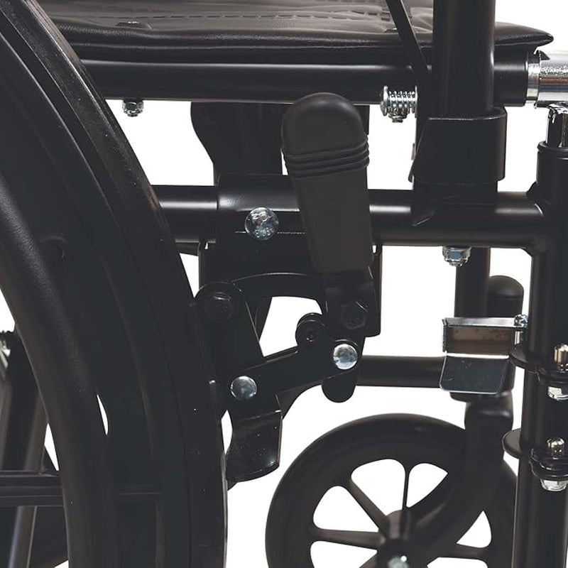 ProBasics K1 16 x 16 wheelchair rear view with push handles and large rear wheels