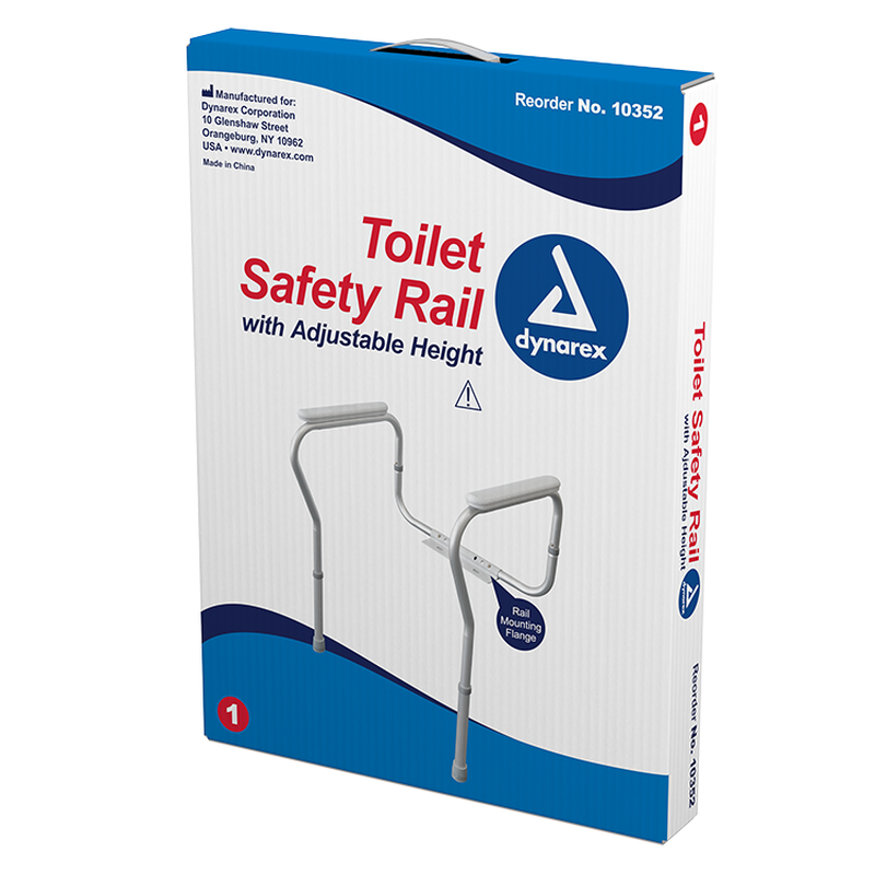 dynarex adjustable height toilet safety rail enhance bathroom safety with this sturdy height adjustable rail for added support and stability perfect for seniors copy