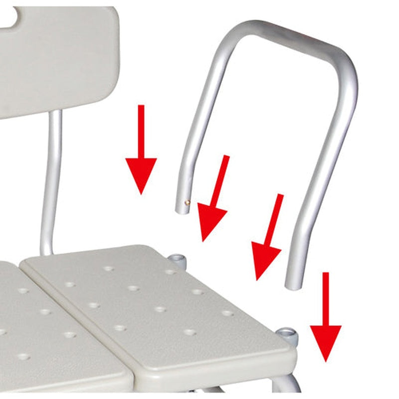 transfer bench plastic drive 3 section and backrest gray
