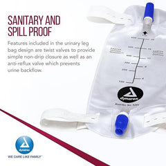 leg bag medium 600 ml w valve bx 12