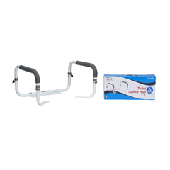 Bathroom safety rail with stand