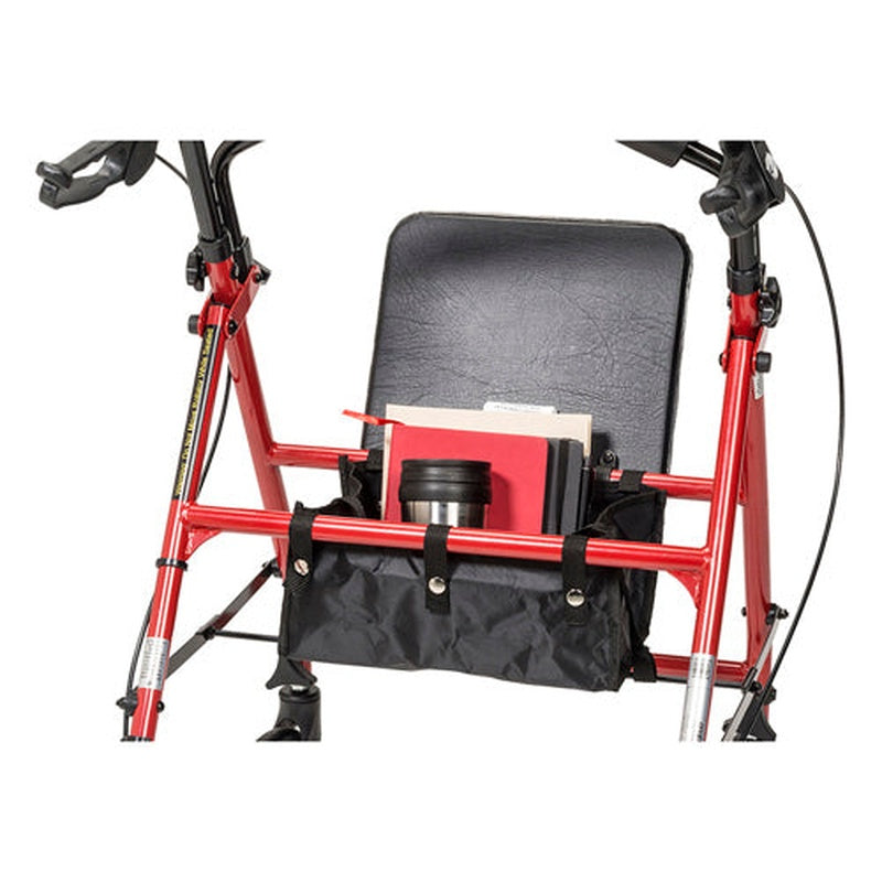 Drive Medical Knocked-down Steel Rollator For Seniors and Elders, Wheel size 6inches With Height Adjustable 31" -36", Weight Capacity 350lbs, Red, R800KDRD