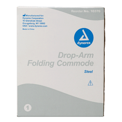 dynarex drop arm folding commode