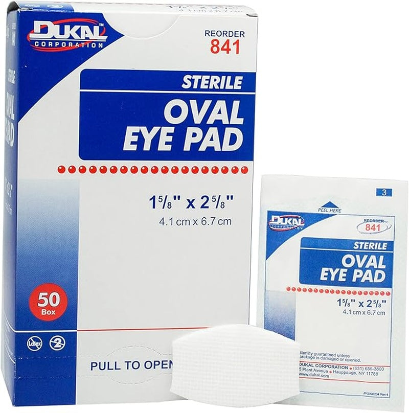 Eye Pad Dukal™ 1-5/8 X 2-5/8 Inch Sterile 1 per Pack,  Packaging Type- Case