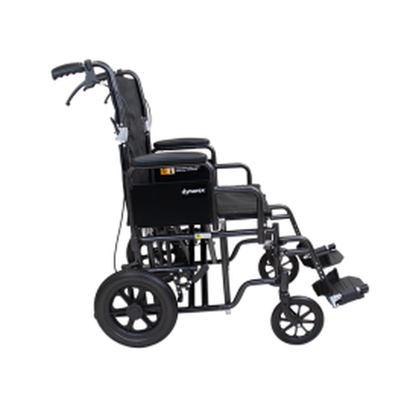 22x16 bariatric transport chair folded position view