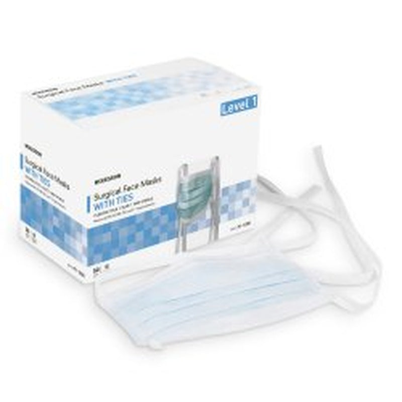 Surgical Mask FluidShield Anti-fog Foam ASTM Level 3 Tie Closure One Size Fits Most, Packaging Type- Box
