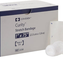 Curity Conforming Bandage – White Cotton/Polyester 1-Ply Sterile Roll, 1 in × 75 in (Single Roll) | HCPCS A6448
