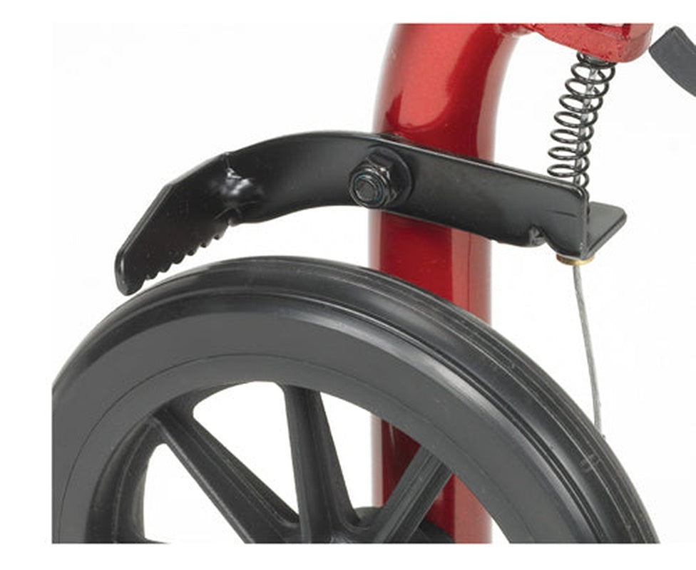 Rollator  Aluminum W/fold up & Remov Back  Padded Seat Red   All Care Store