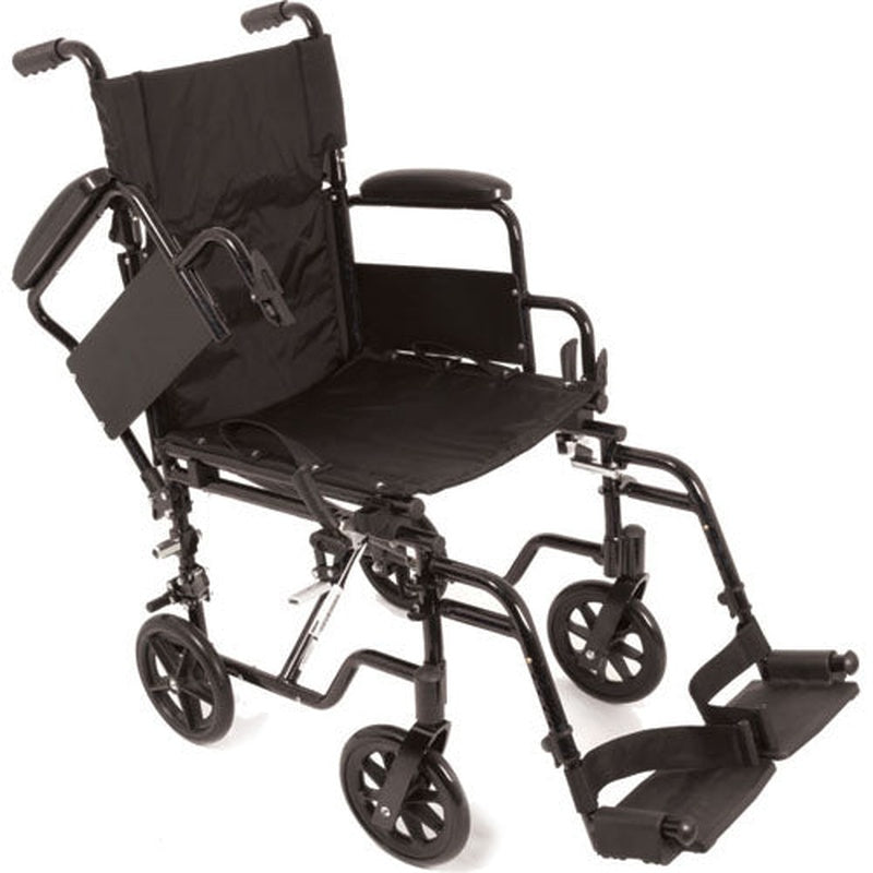 Probasics K4 Transformer Wheelchair with flip-back padded desk length arms and Elevating Leg Rests ,8-inch front ,24-inch rear Wheels ,250 lbs Weight Capacity ,18 X16 Inch ,WCT41816DS