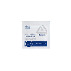 Dynarex Antiseptic Skin Towelettes – 5% Alcohol / 0.13% Benzalkonium Chloride, 5 x 7 in Individual Packets, Box of 100, Latex-Free