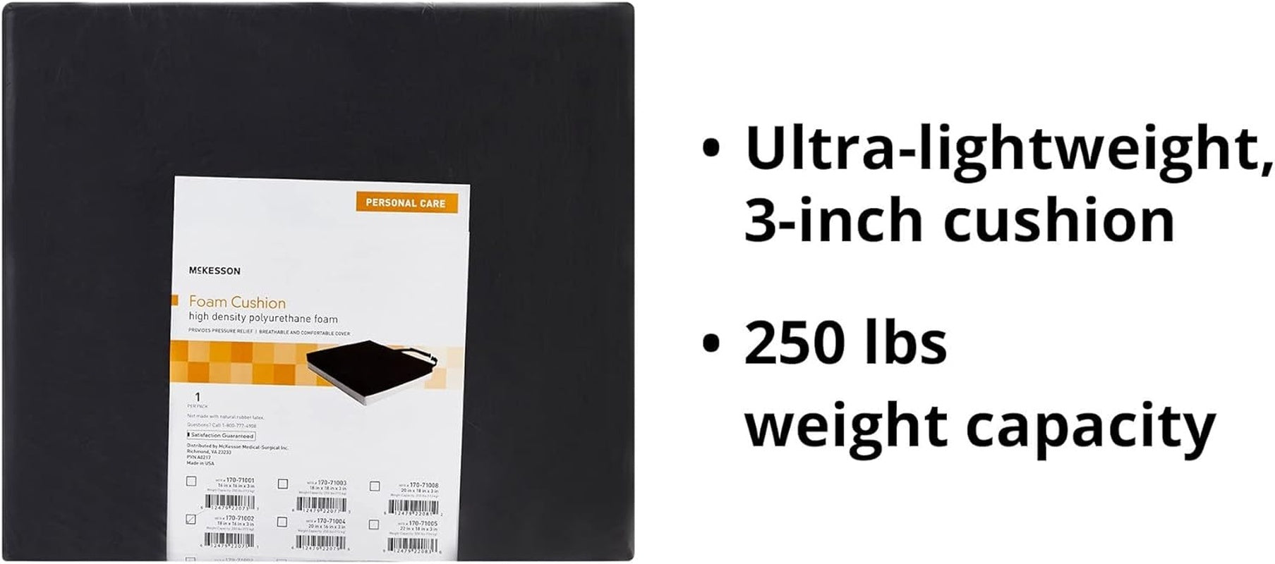Seat Cushion McKesson 18 W X 16 L X 3 D Inch Foam, Packaging Type- Case