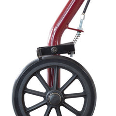 rollator steel 6 wheels burgundy 300 lb weight cap