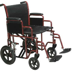 Drive Medical Bariatric Blue Wheelchair with Removable, reversible desk-length arms and Swing-away footrests