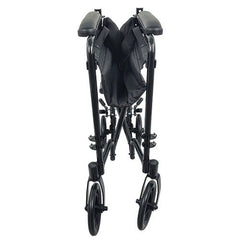 Electric wheelchair folded for travel and car storage