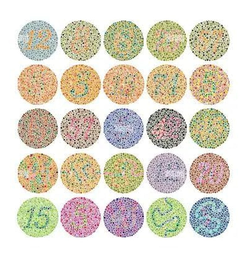 ishihara 38 plate chart book for color blindness