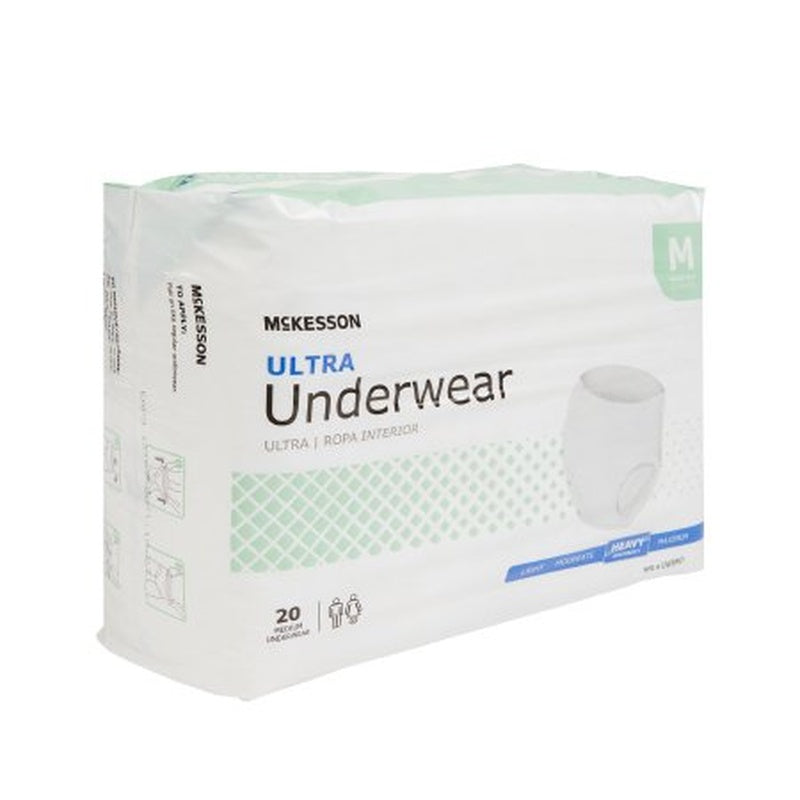 Unisex Adult Absorbent Underwear McKesson Ultra Pull On with Tear Away Seams Medium Disposable Heavy Absorbency | 4BG/Case
