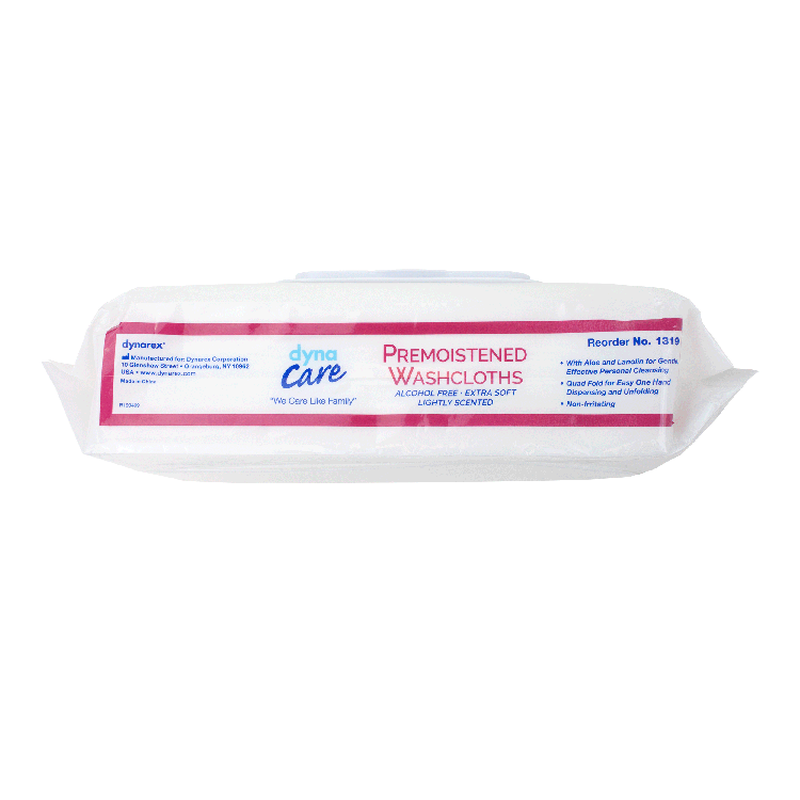 personal cleansing wipe dynarex soft pack unscented 64 count packaging type case