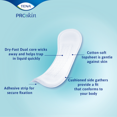 bladder control pad tena proskin ultimate 16 inch length heavy absorbency dry fast core one size fits most packaging type case