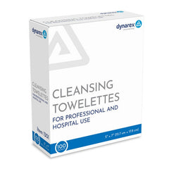 Dynarex Antiseptic Skin Towelettes – 5% Alcohol / 0.13% Benzalkonium Chloride, 5 x 7 in Individual Packets, Box of 100, Latex-Free