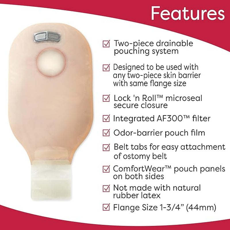 sur fit natura two piece opaque ostomy pouch 12 inch length 2 inch flange sur fit natura ostomy pouch mk526115bx