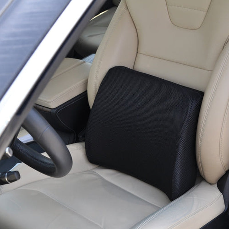 lumbar cushion w straps black memory foam blue jay