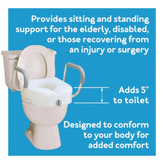 Carex E-Z Lock Raised Toilet Seat w/ Armrests