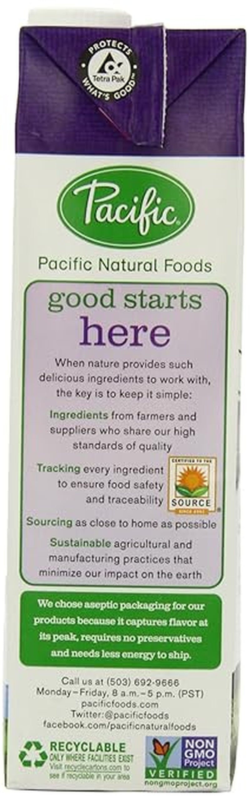 Pacific Natural Foods Hemp Vanilla - Unsweetened - Case Of 12 - 32 Fl Oz.