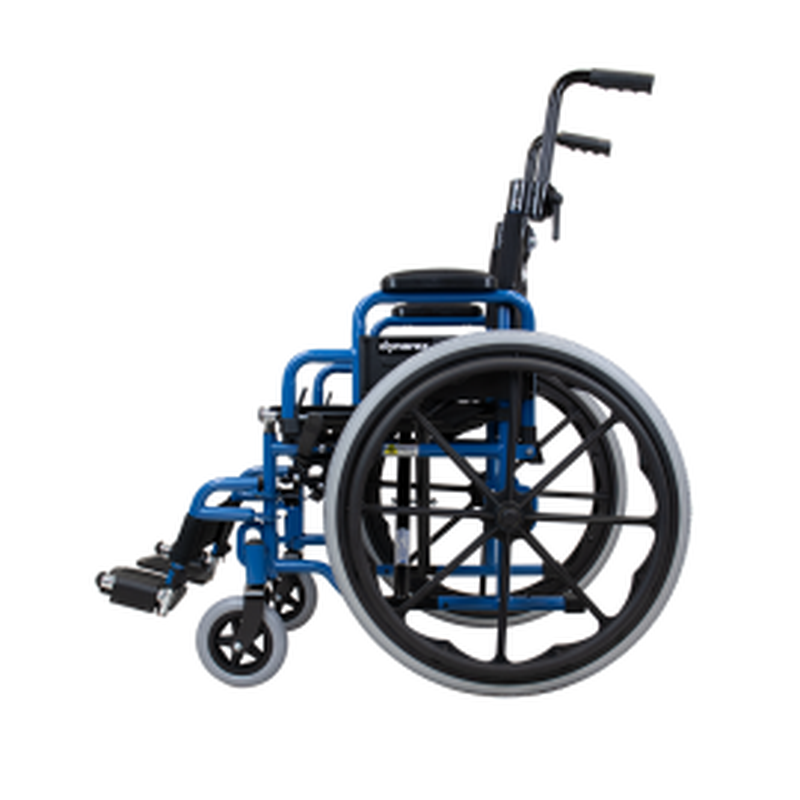 DynaRide pediatric transport wheelchair rear view with push handles