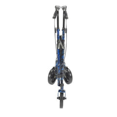 rollator 3 wheeled w pouch basket loop brake flame blue