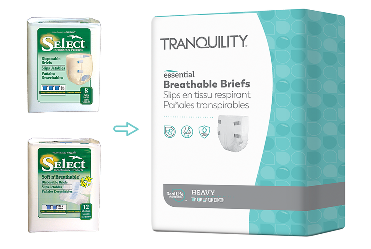 unisex adult incontinence brief tranquility essential medium disposable heavy absorbency packaging type case