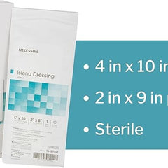 mckesson white adhesive dressing 4 x 10 inch mckesson island dressing mk488925bx