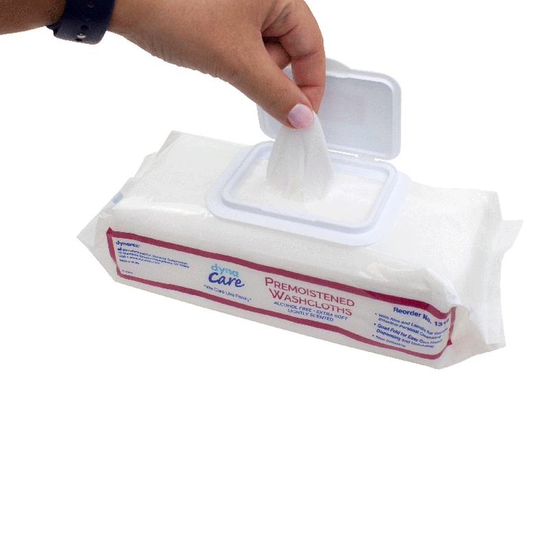 personal cleansing wipe dynarex soft pack unscented 64 count packaging type case