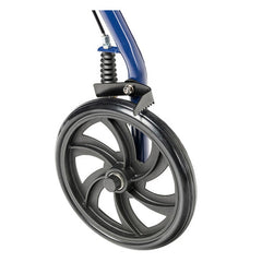 4 wheel steel rollator w 8 casters basket loop blue