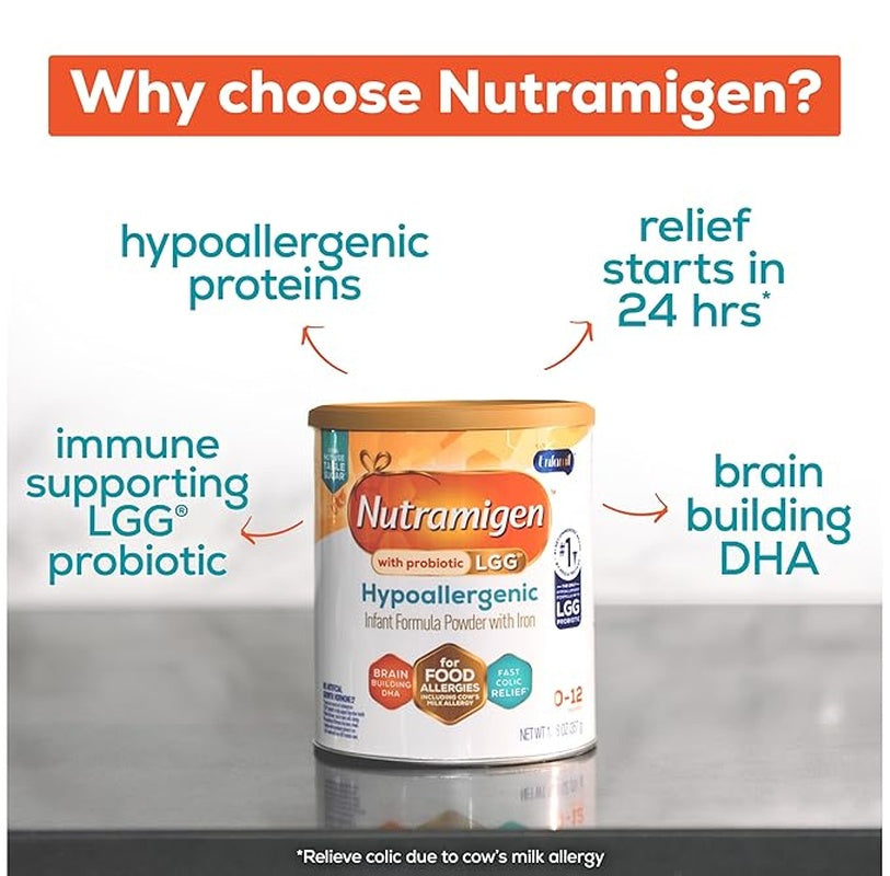 enfamil nutramigen with enflora lgg powder infant formula 12 6 ounce can nutramigen with probiotic lgg infant formula mk1166030ea