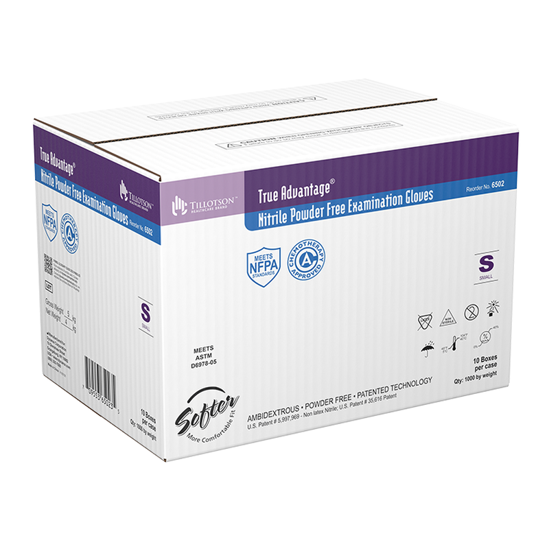 dynarex true advantage nitrile exam gloves powder free 100bx 10cs